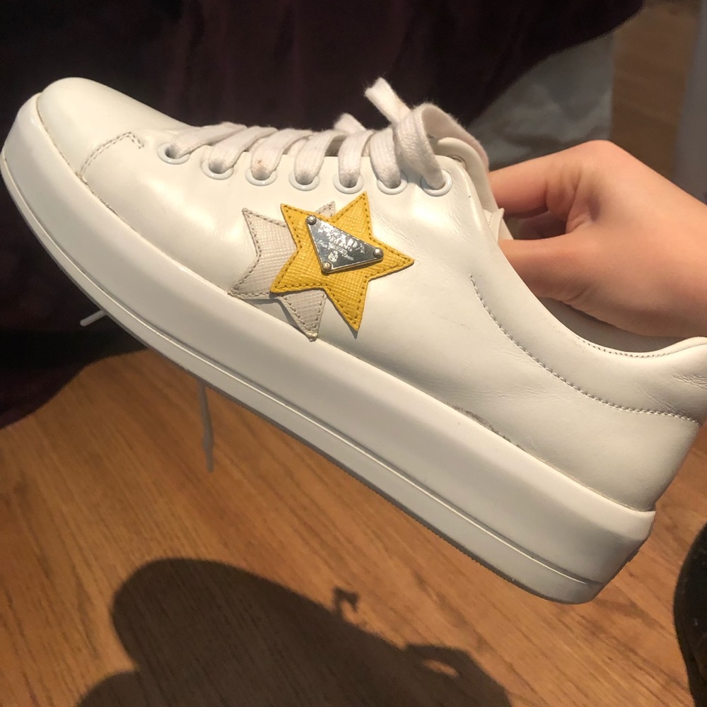 Prada white star sneakers
